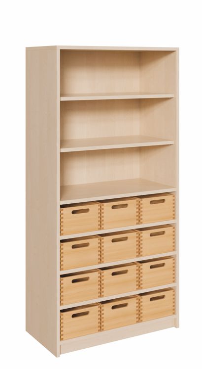 K Kombinationsschrank 160 x 78 cm, 12 mittlere Kästen ohne/mit SF/Regal